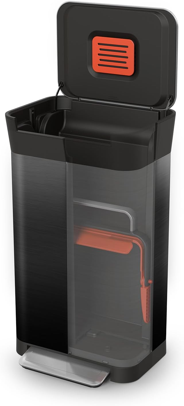 🗑30L Manual Compaction Trash Bin|More Capacity, Less Hassle