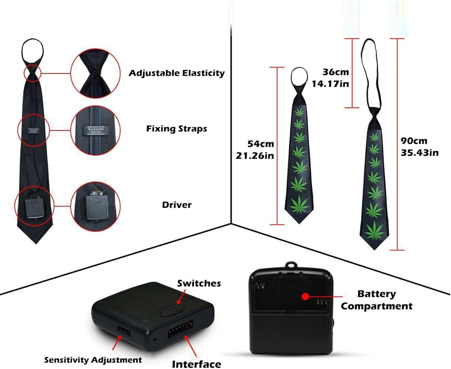 🎶 Sound-Activated LED Tie | Lights Up to Music · Wireless Design · Perfect for Parties ✨