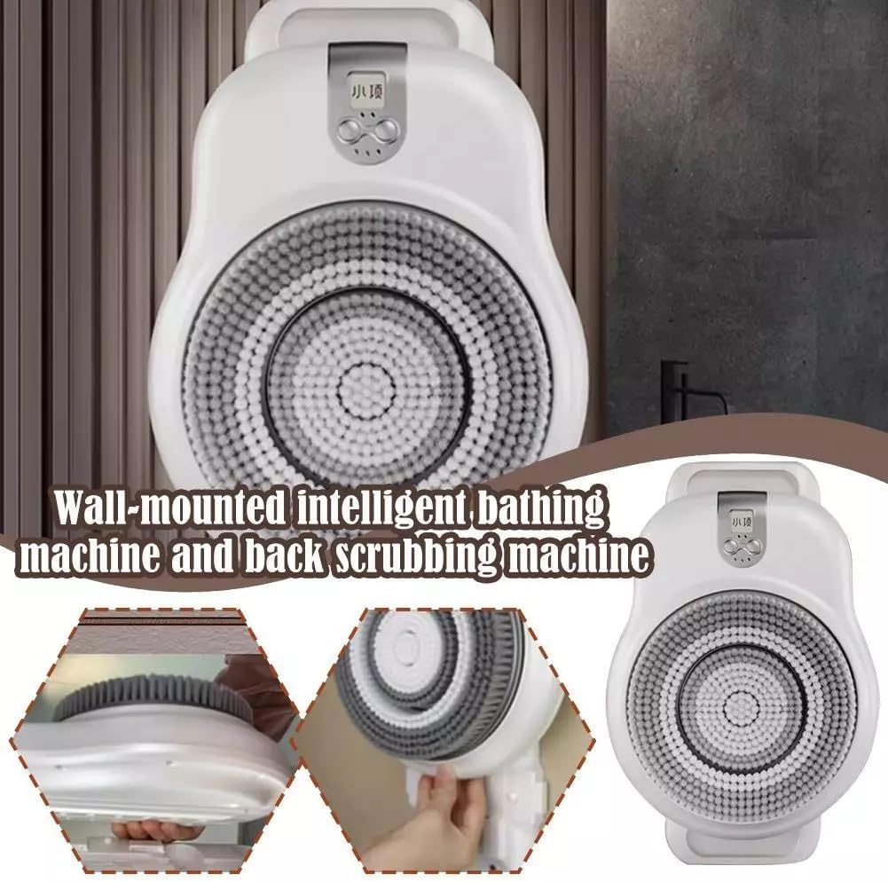 Wall-Mounted Electric Shower Brush– 360° Rotating Exfoliating Brush with Rechargeable Power