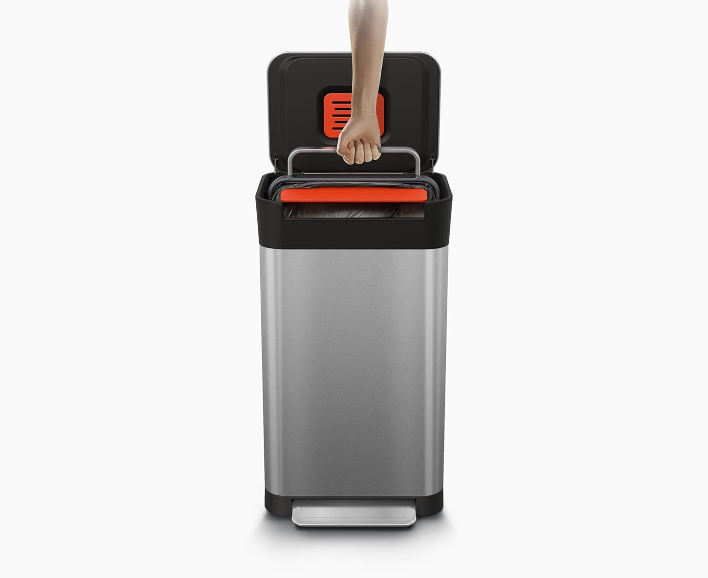🗑30L Manual Compaction Trash Bin|More Capacity, Less Hassle