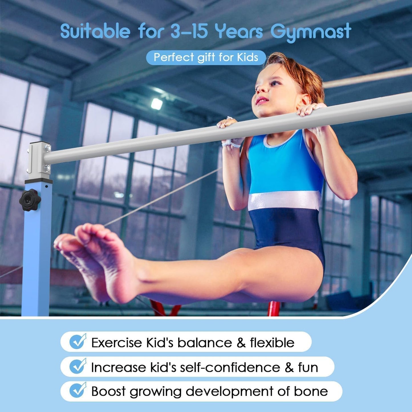 🤸♂️Kids Gymnastics Bar with Mat💪