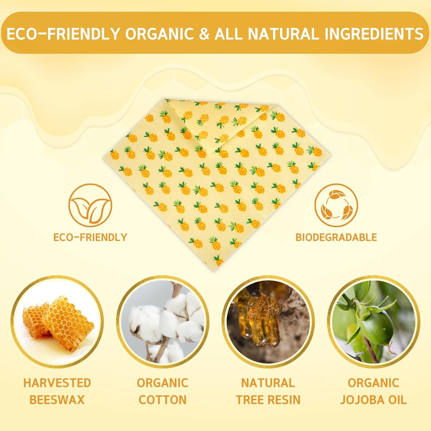 🐝 Reusable Beeswax Food Wrap Set | Organic · Washable · Plastic-Free Kitchen Essential 🌿