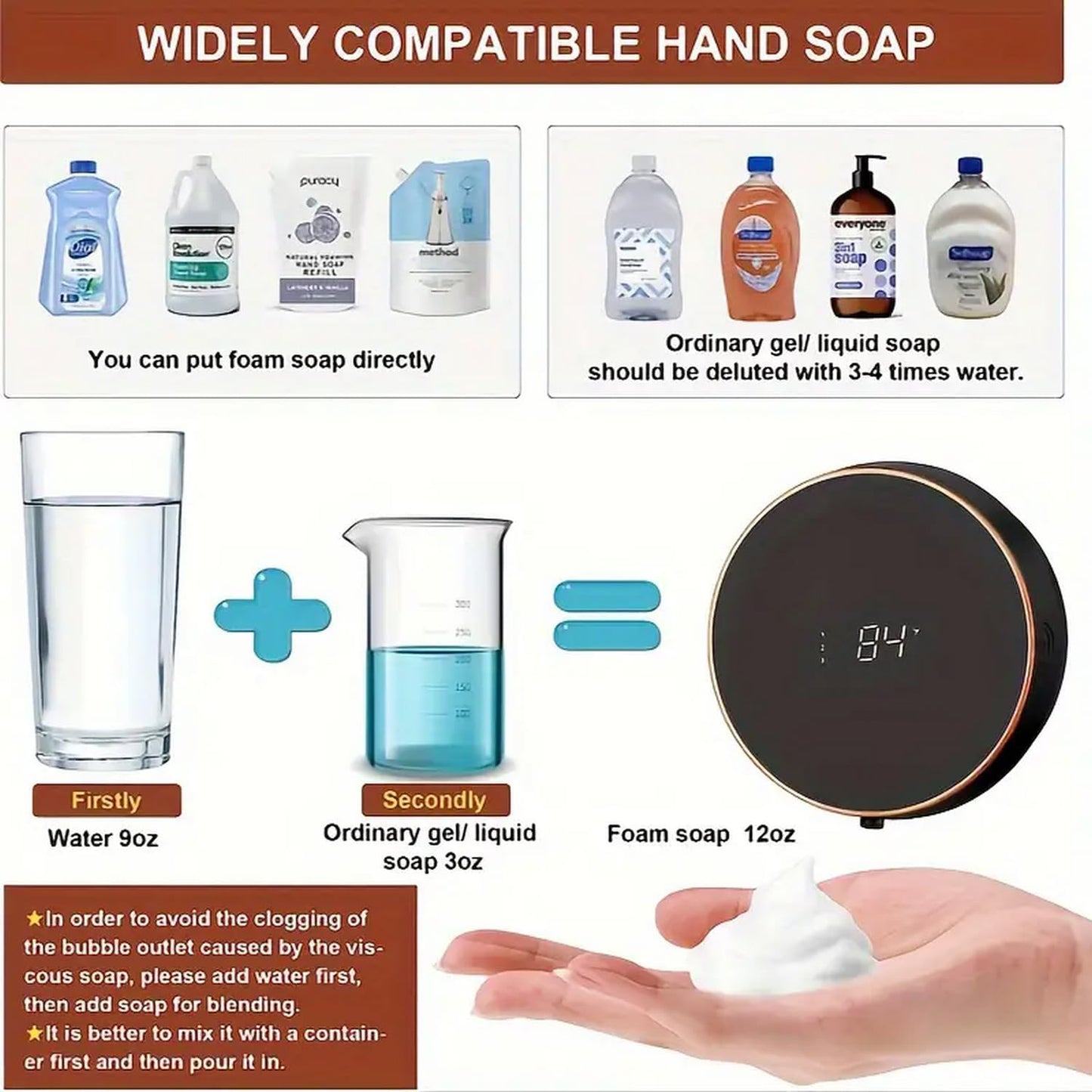 🧼 Touchless Foam Soap Dispenser | 3 Modes · Full-Screen LED · Wall Mounted 🚿