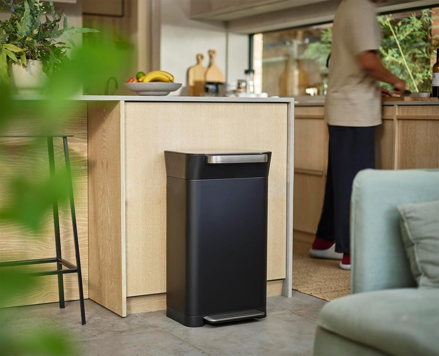 🗑30L Manual Compaction Trash Bin|More Capacity, Less Hassle