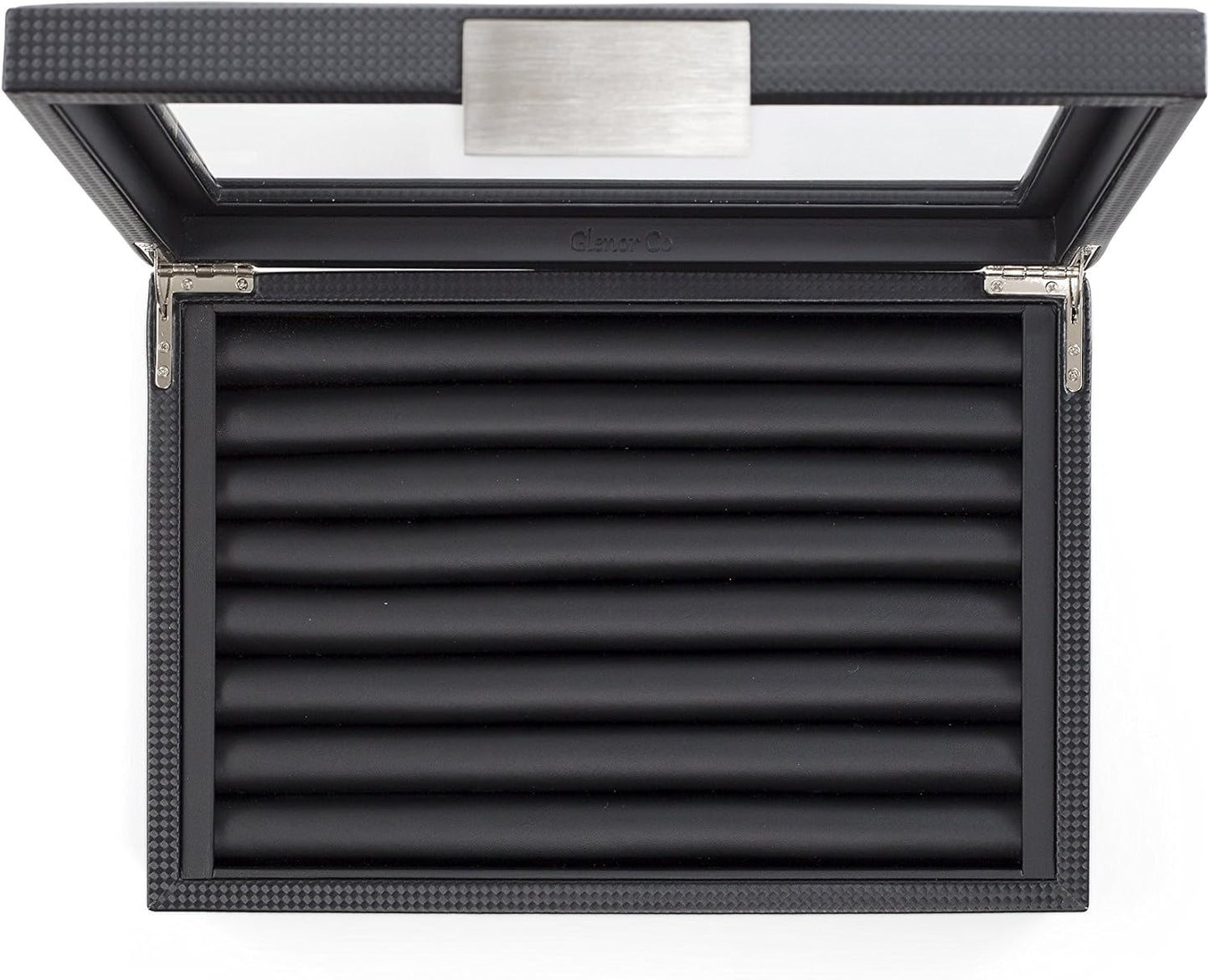 💼 Faux Leather Cufflink Display Box | Holds 70 Cufflinks · Glass Lid · Elegant Storage 📦