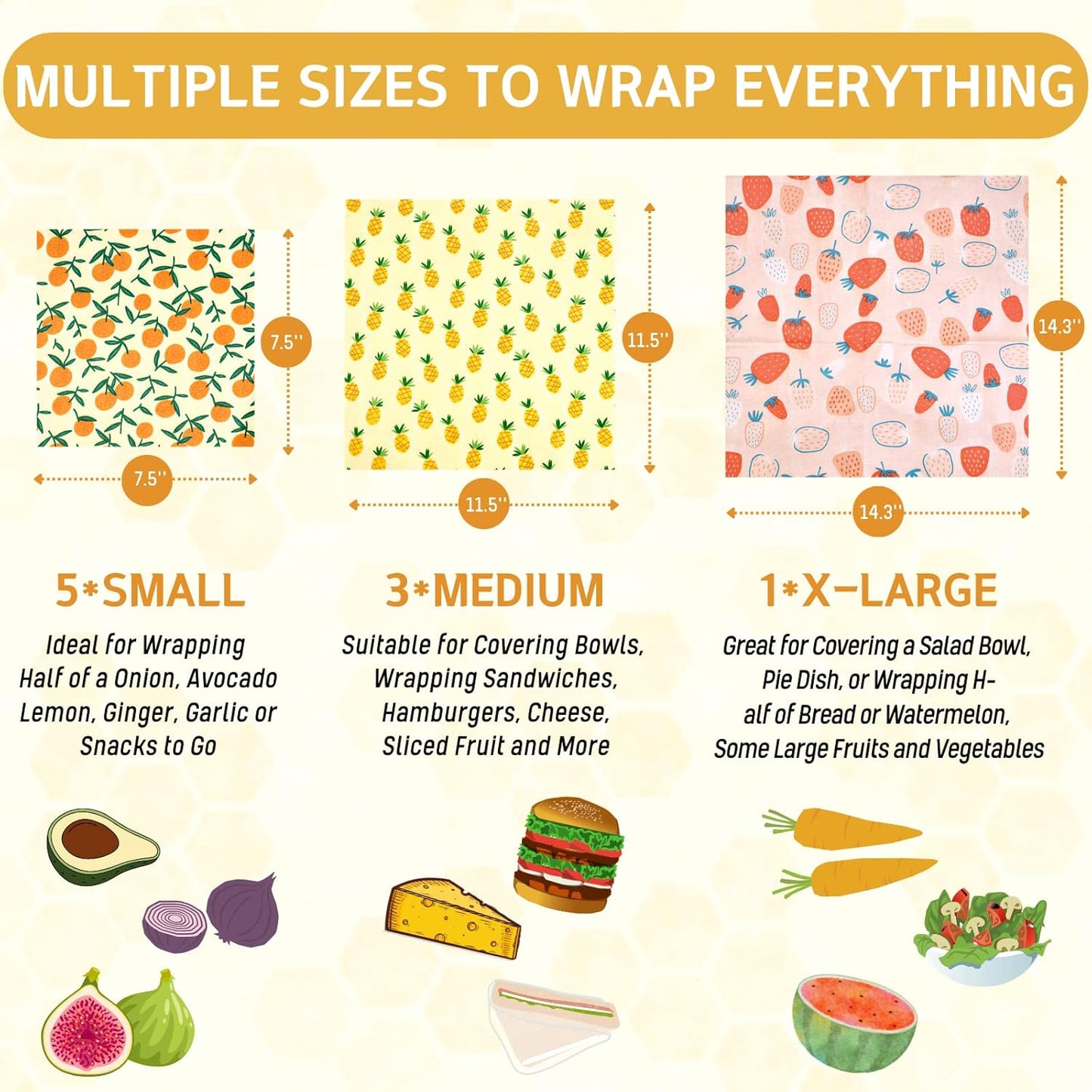 🐝 Reusable Beeswax Food Wrap Set | Organic · Washable · Plastic-Free Kitchen Essential 🌿