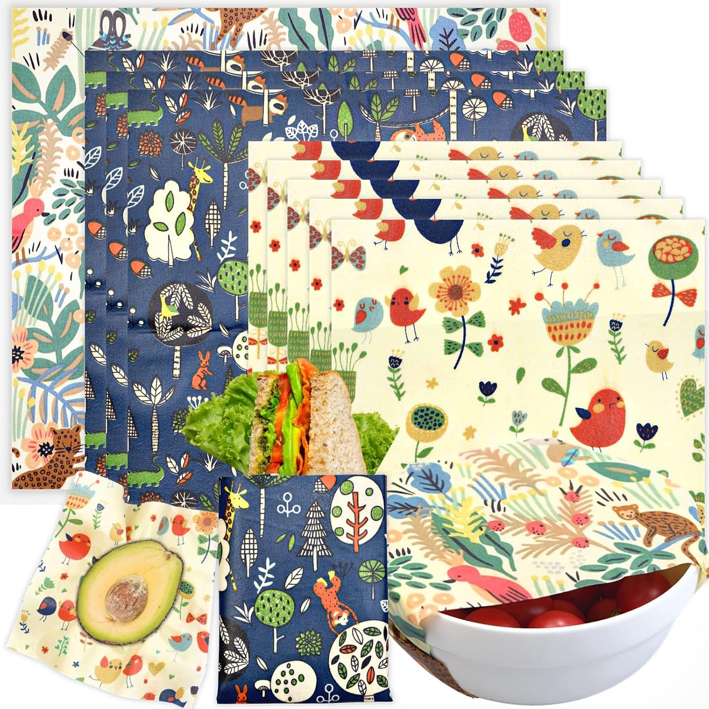 🐝 Reusable Beeswax Food Wrap Set | Organic · Washable · Plastic-Free Kitchen Essential 🌿