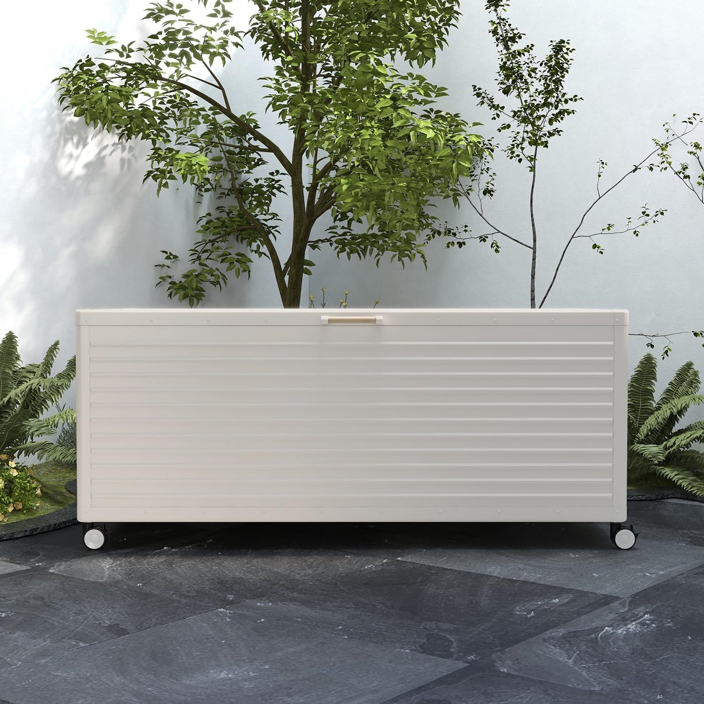 Modern Outdoor Deck Box - Sleek, Durable & Spacious