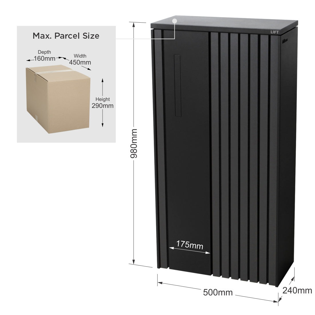 Large Parcel Storage Box - Weatherproof Lock