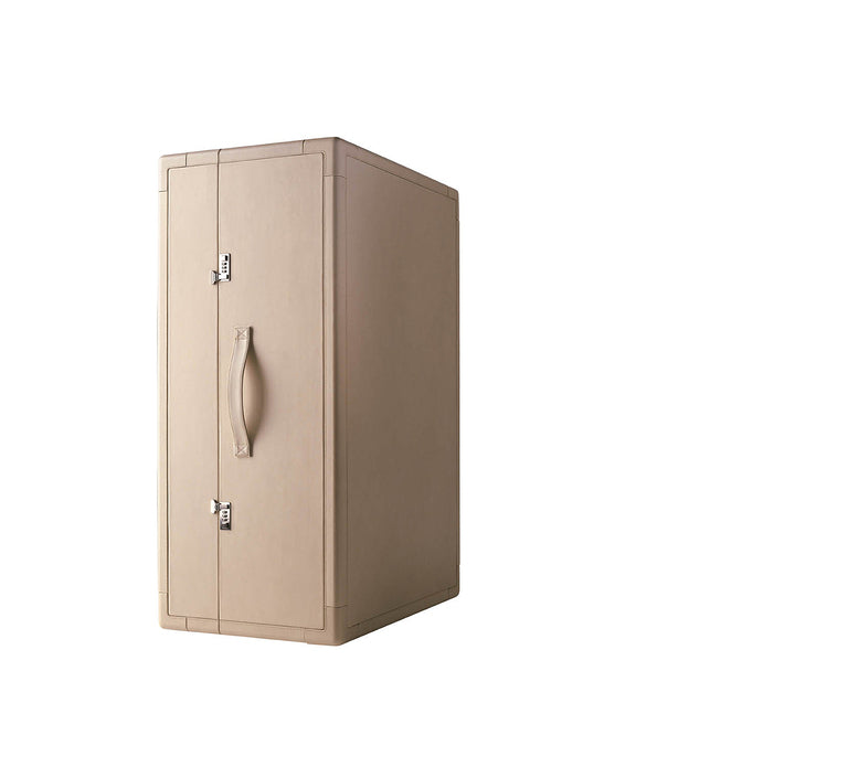 Elegant Leather & Wood Mobile Bar Cabinet with Fold-Out Shelf