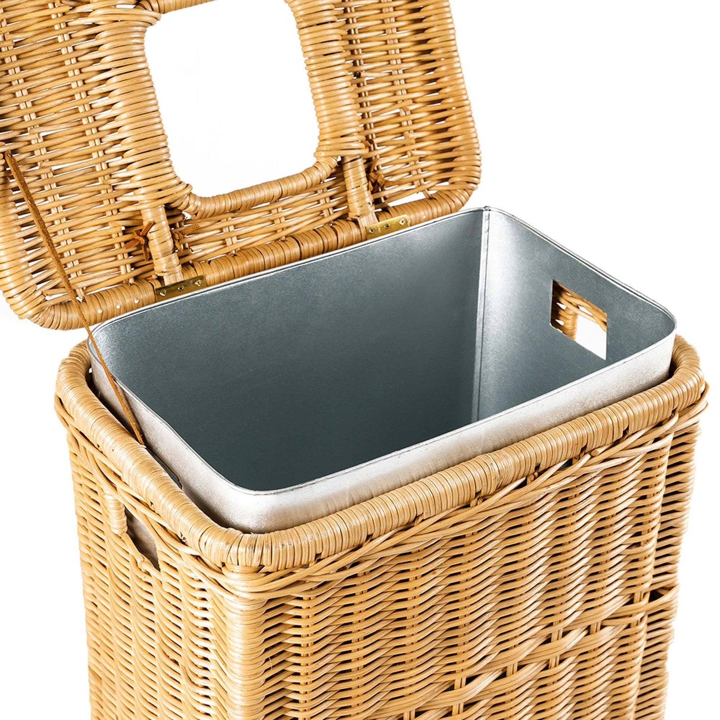 Multi-Purpose Rattan Basket-Recycling Bin with Removable Liner