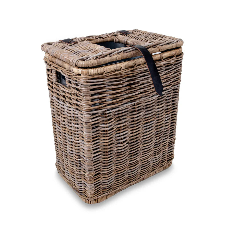 Multi-Purpose Rattan Basket-Recycling Bin with Removable Liner