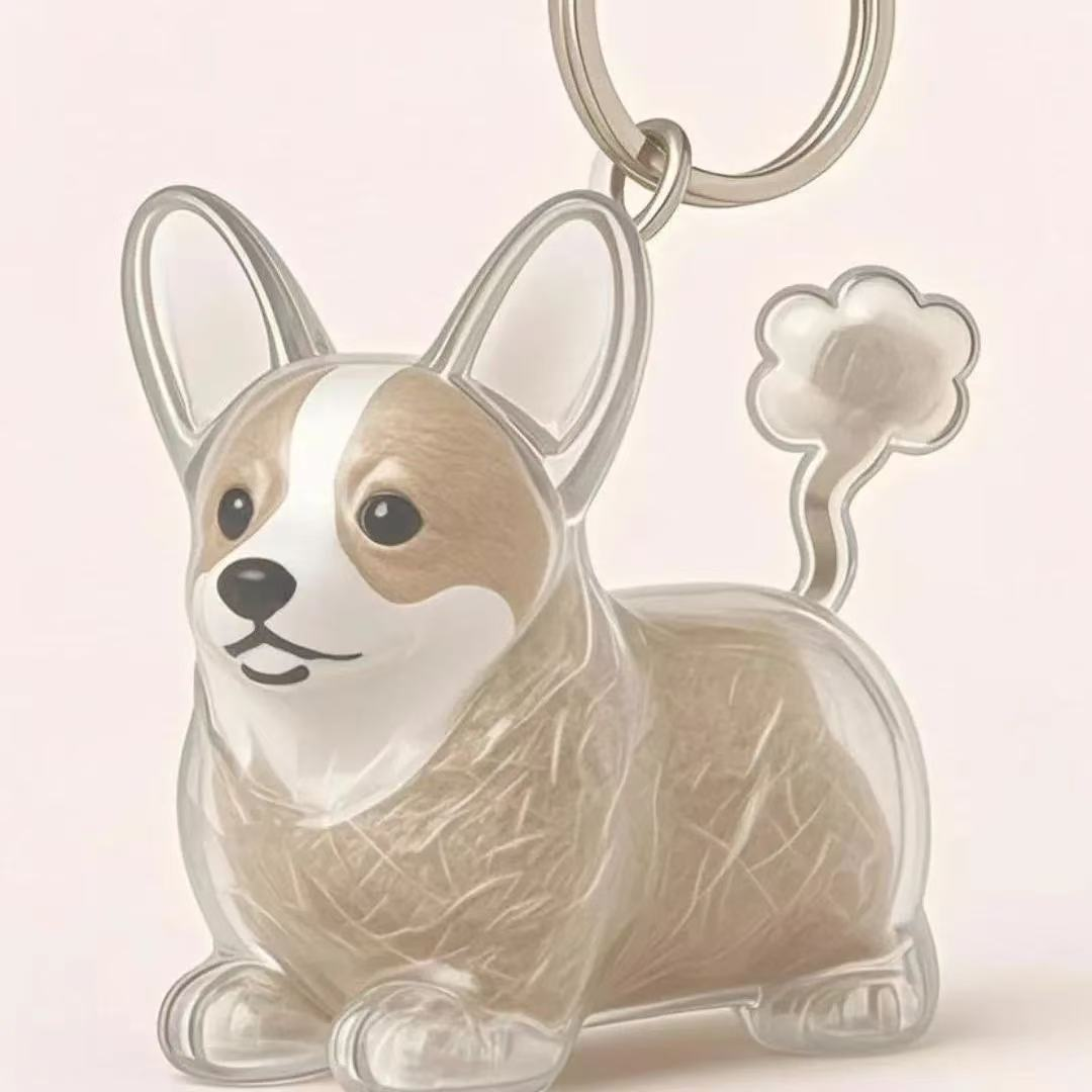 🐶 Pet Memorial Resin Keychain | Dog-Shaped Keepsake · Hair Compartment · Always With You 🔑