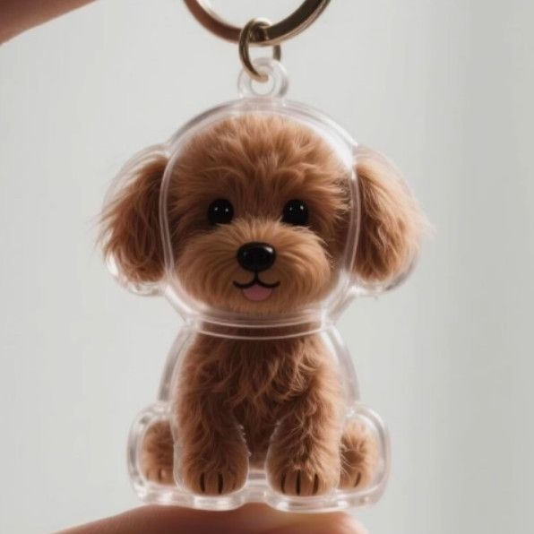 🐶 Pet Memorial Resin Keychain | Dog-Shaped Keepsake · Hair Compartment · Always With You 🔑
