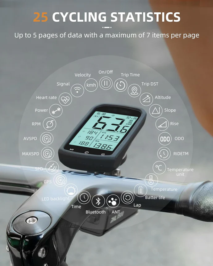 🚴 GPS Bike Computer | 2.9" Display · Multi-Metric Tracking · 35H Battery Life 🔋