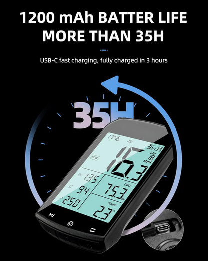 🚴 GPS Bike Computer | 2.9" Display · Multi-Metric Tracking · 35H Battery Life 🔋