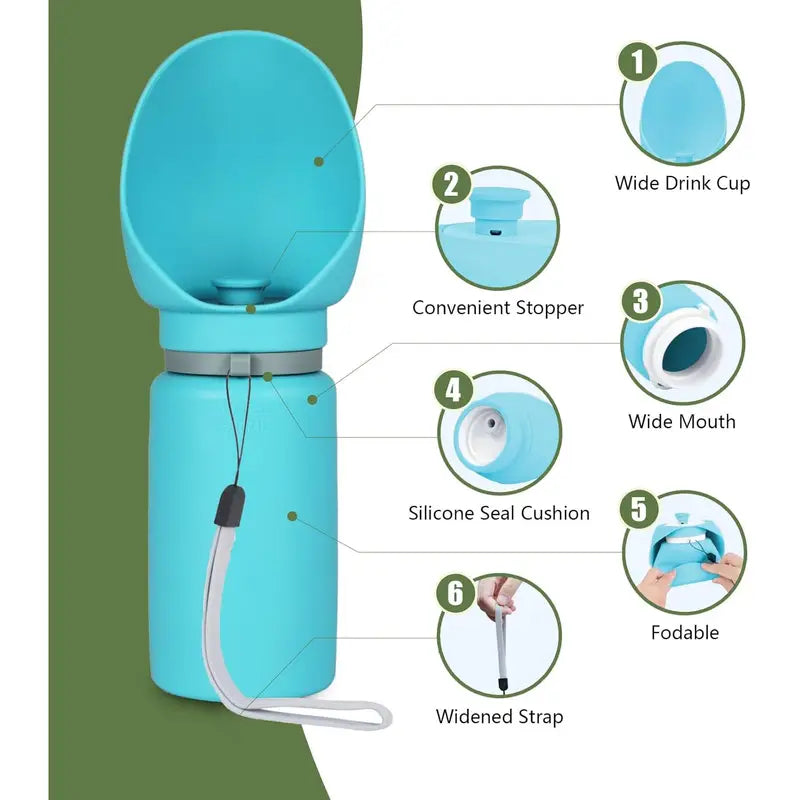 Foldable Pet Water Bottle for Dogs & Cats