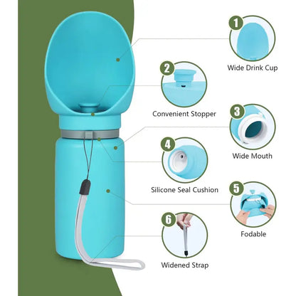Foldable Pet Water Bottle for Dogs & Cats