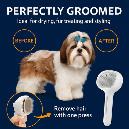 Steam Pet Grooming Brush with Self-Cleaning Feature