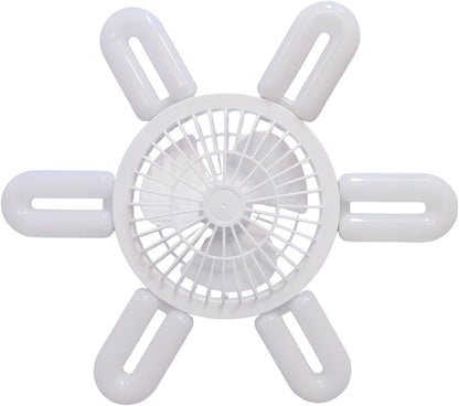 🌀 Folding LED Fan Light | 6 Blades · Remote Dimming · Battery Powered 💡