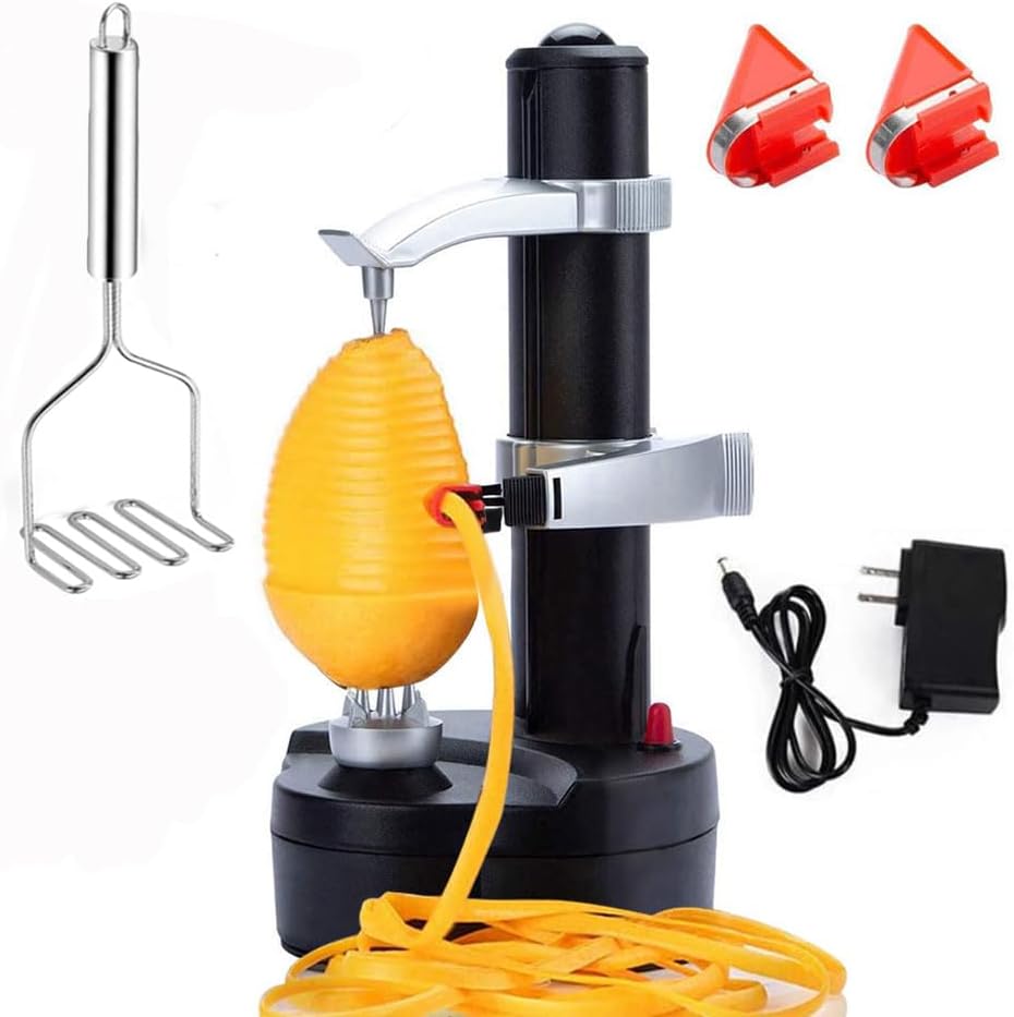 🍎 Electric Vegetable Peeler & Apple Corer | 2-in-1 Design · Hands-Free Peeling · Dual Power Supply ⚡