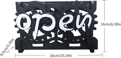 🏷️ Mechanical Open/Closed Sign | Gear Handle Switch · 3-Way Placement · Eye-Catching & Fun 💡