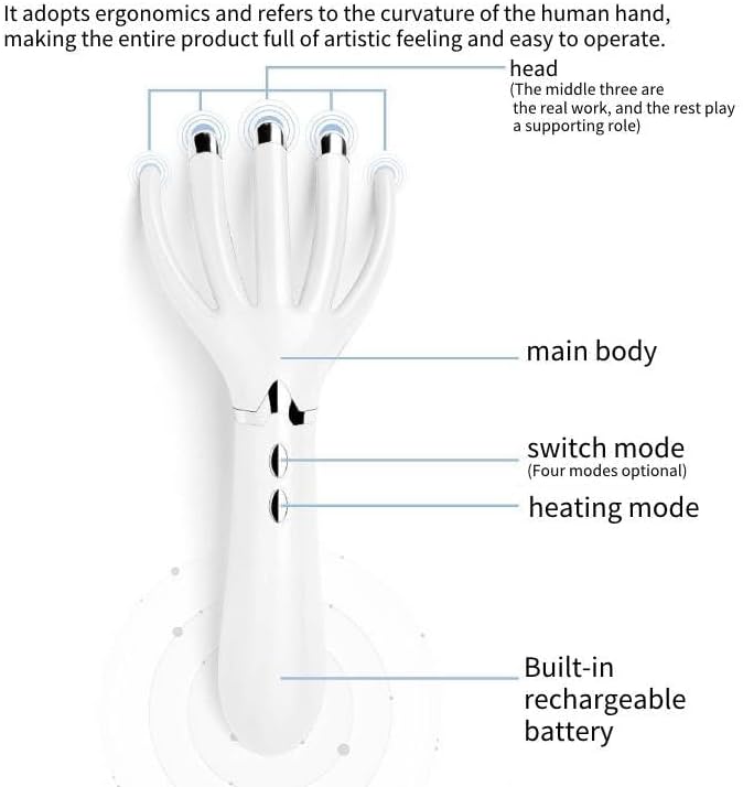 💆 Electric Scalp Massager | 5 Vibrating Fingers · Heat Therapy · Cordless Design 🔋