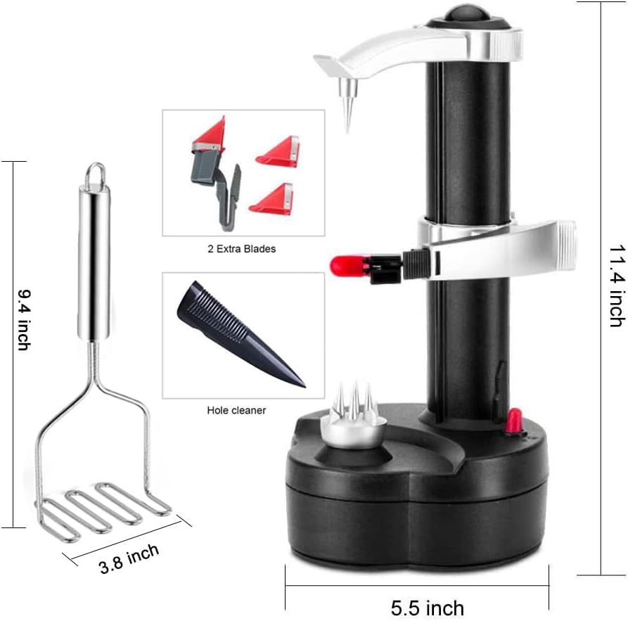 🍎 Electric Vegetable Peeler & Apple Corer | 2-in-1 Design · Hands-Free Peeling · Dual Power Supply ⚡