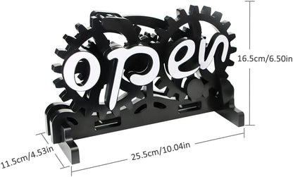 🏷️ Mechanical Open/Closed Sign | Gear Handle Switch · 3-Way Placement · Eye-Catching & Fun 💡