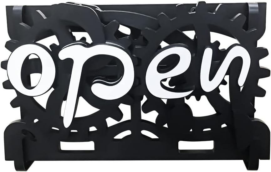 🏷️ Mechanical Open/Closed Sign | Gear Handle Switch · 3-Way Placement · Eye-Catching & Fun 💡