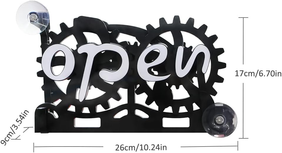 🏷️ Mechanical Open/Closed Sign | Gear Handle Switch · 3-Way Placement · Eye-Catching & Fun 💡