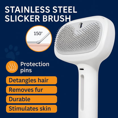 Steam Pet Grooming Brush with Self-Cleaning Feature