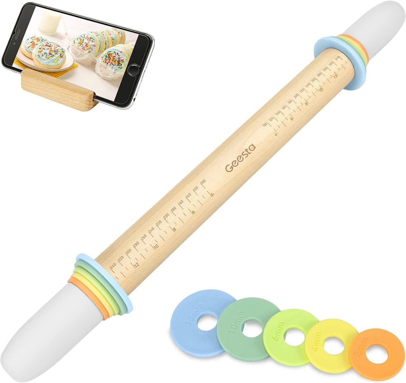 🍪 Adjustable Teak Wood Rolling Pin | Precise, Durable & Easy to Use 🍞