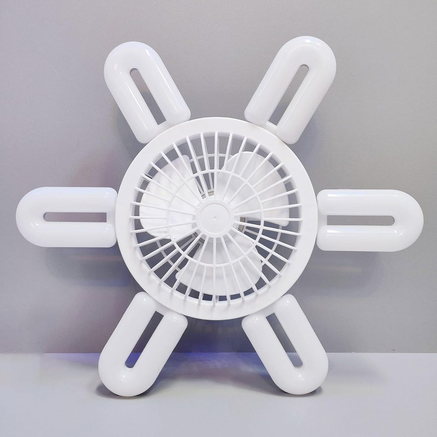 🌀 Folding LED Fan Light | 6 Blades · Remote Dimming · Battery Powered 💡