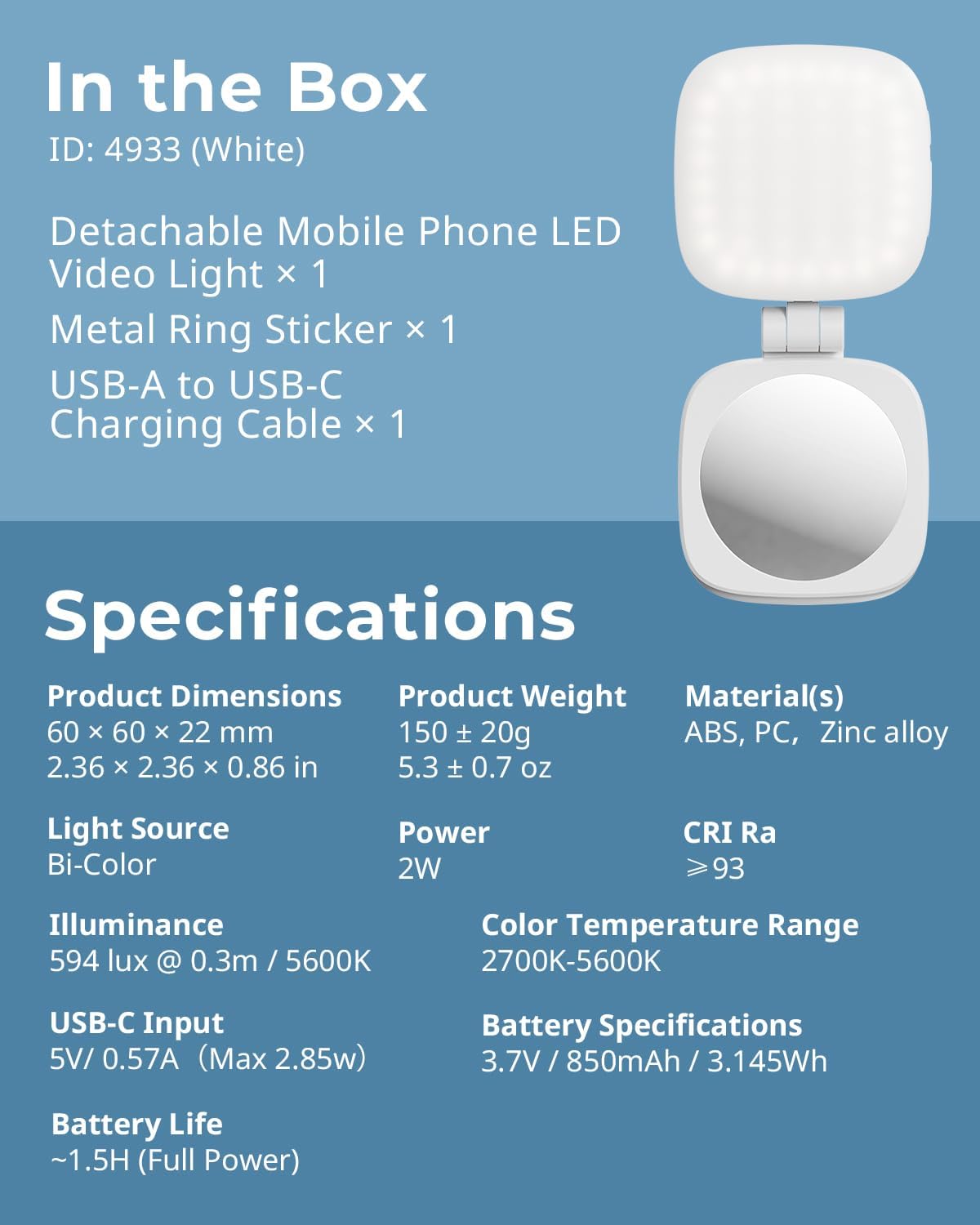 Magnetic Phone LED Fill Light