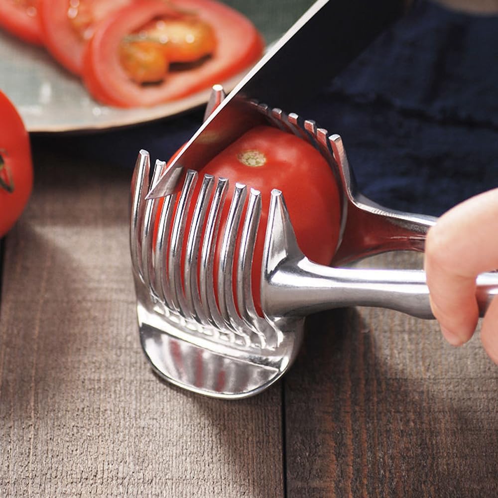🍋 Lemon & Tomato Slicer Tongs | Aluminum Body · No-Slip Grip · Dishwasher Safe 🔪