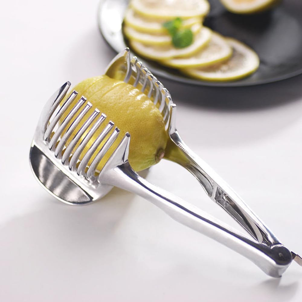 🍋 Lemon & Tomato Slicer Tongs | Aluminum Body · No-Slip Grip · Dishwasher Safe 🔪