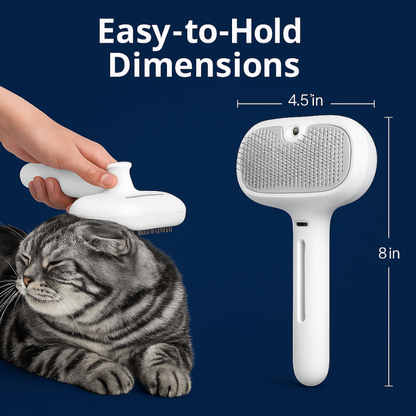 Steam Pet Grooming Brush with Self-Cleaning Feature
