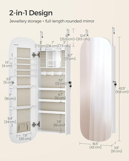 🎁Full-Length Mirror Storage Cabinet—Wall-Mounted Jewelry & Makeup Organizer
