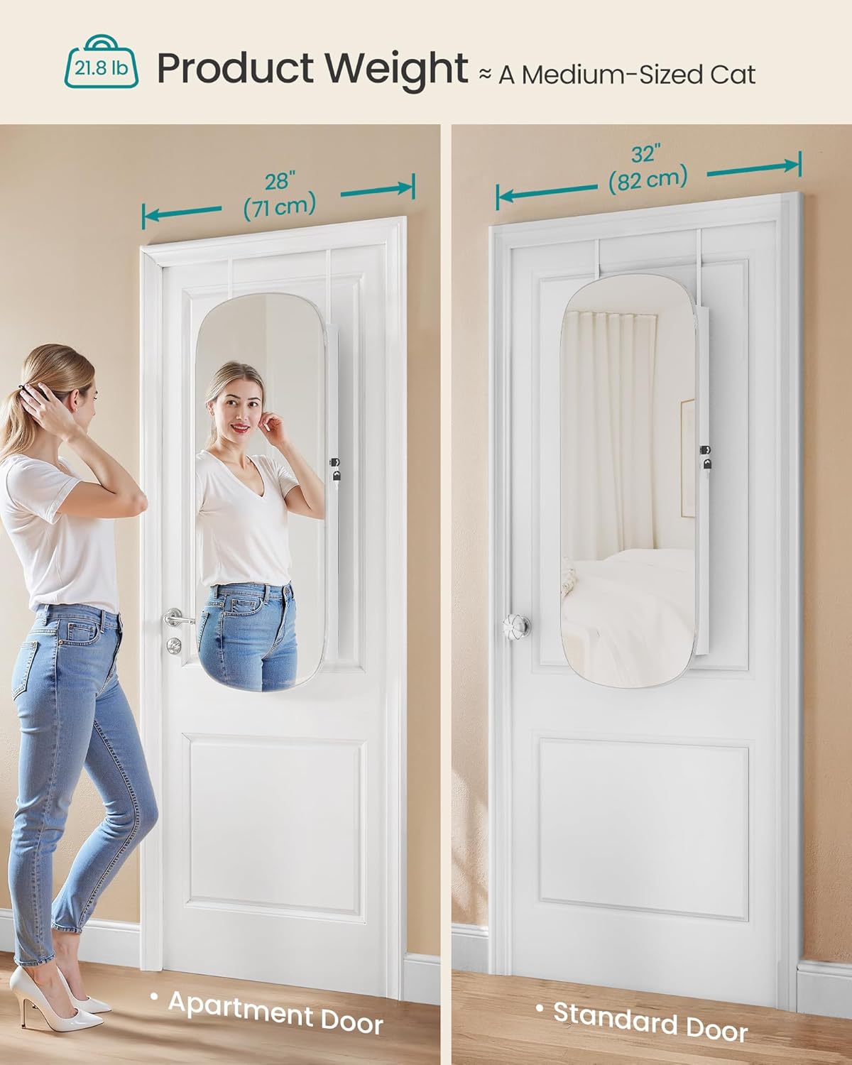 🎁Full-Length Mirror Storage Cabinet—Wall-Mounted Jewelry & Makeup Organizer