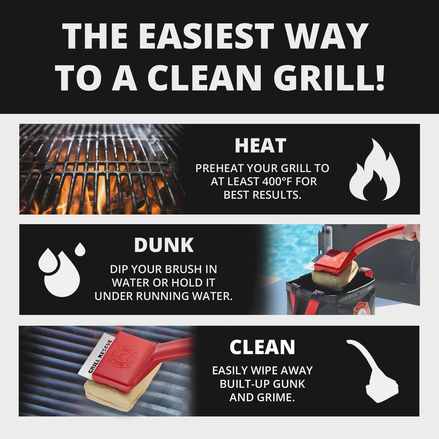 Bristle-Free Grill Brush with Scraper