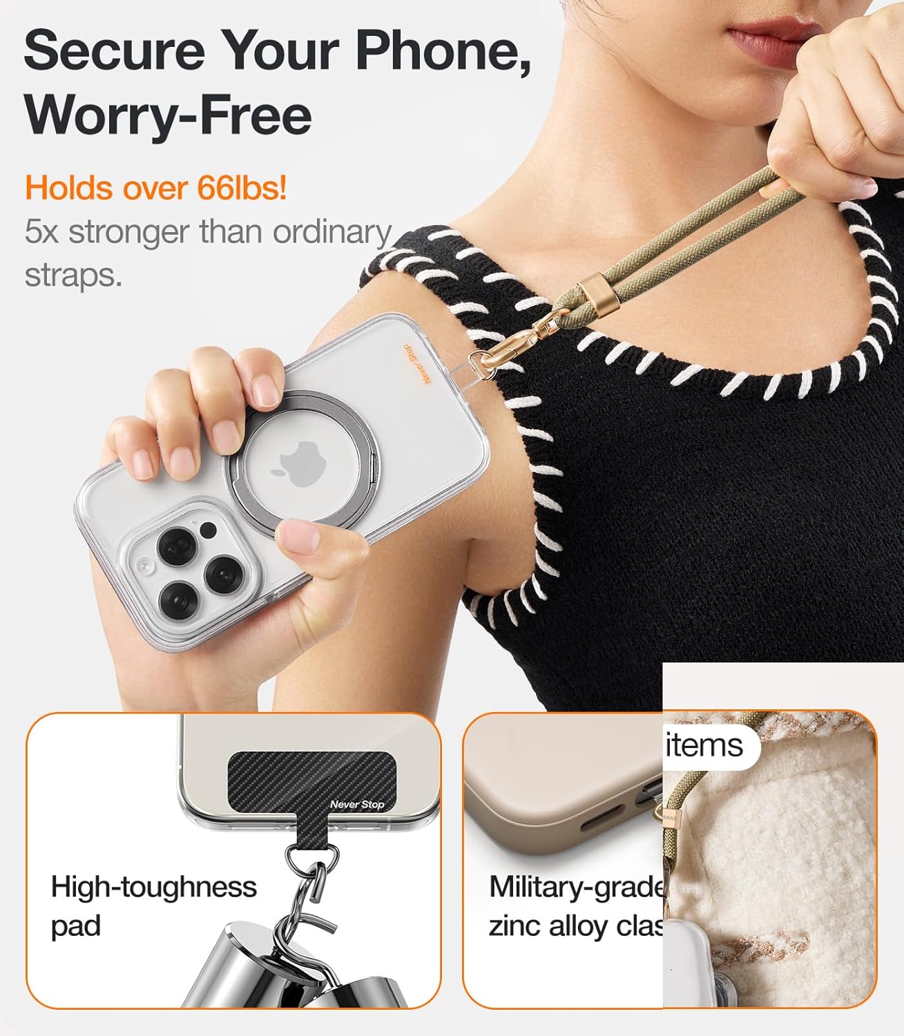 📱 Adjustable Phone Lanyard Strap | Hands-Free, Anti-Theft & Lightweight Convenience 💼