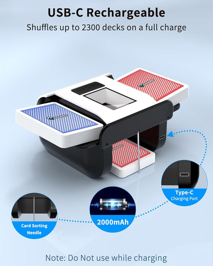 ♠️ Electric Card Shuffler | Auto & Manual Modes · USB-C Rechargeable · Quiet Operation 🎲