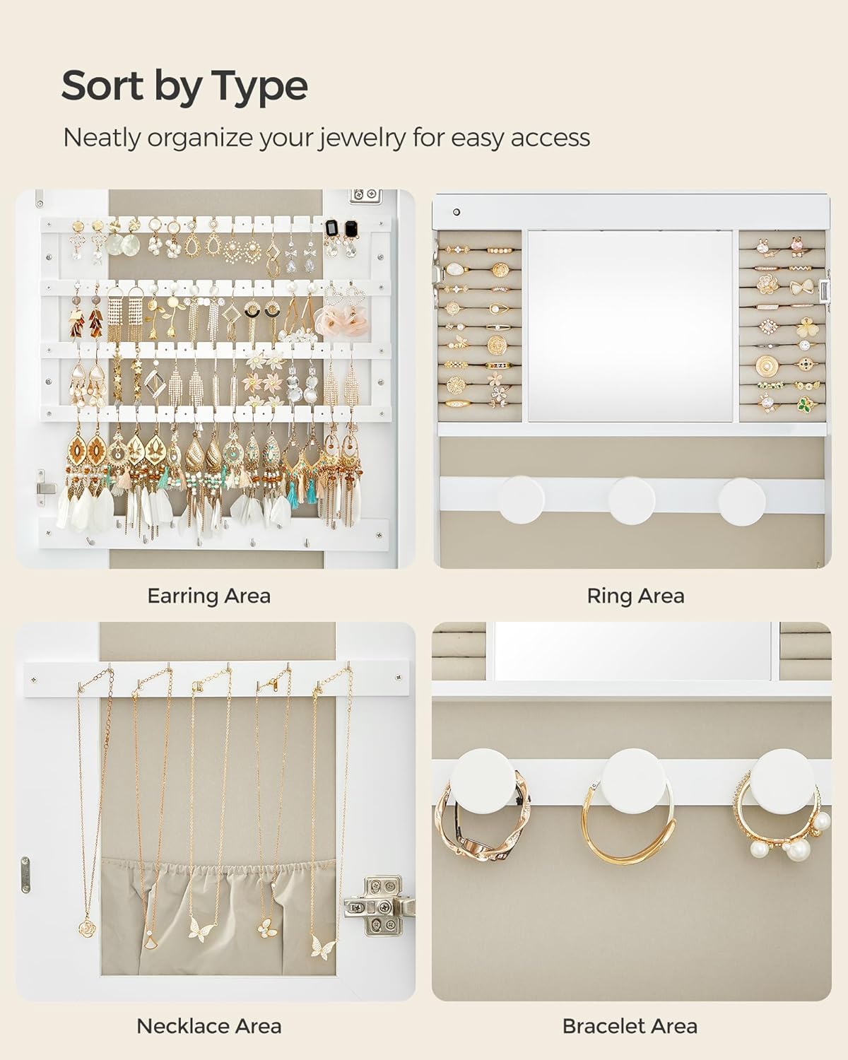 🎁Full-Length Mirror Storage Cabinet—Wall-Mounted Jewelry & Makeup Organizer