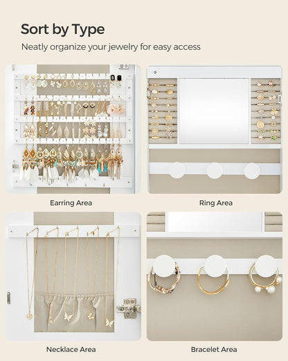🎁Full-Length Mirror Storage Cabinet—Wall-Mounted Jewelry & Makeup Organizer