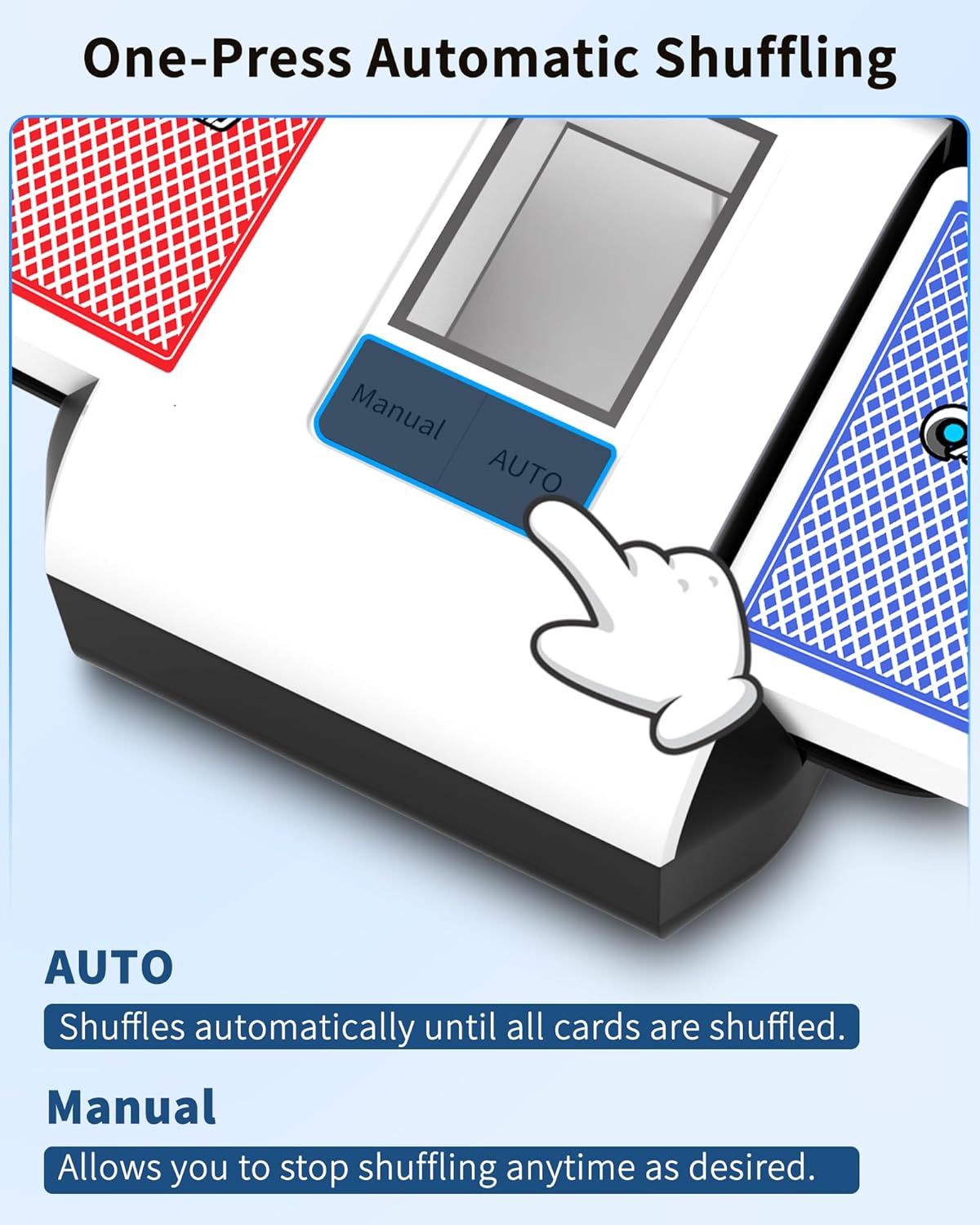 ♠️ Electric Card Shuffler | Auto & Manual Modes · USB-C Rechargeable · Quiet Operation 🎲