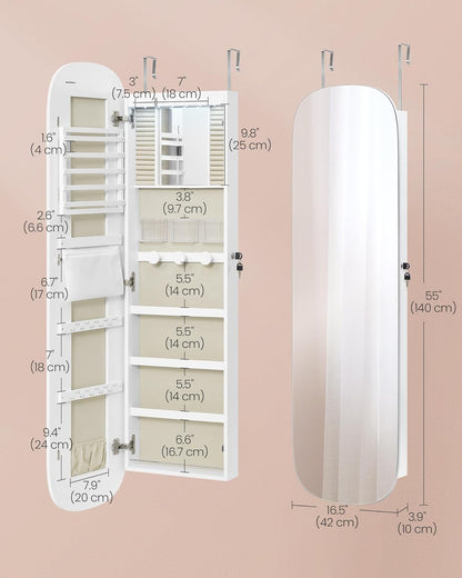 🎁Full-Length Mirror Storage Cabinet—Wall-Mounted Jewelry & Makeup Organizer