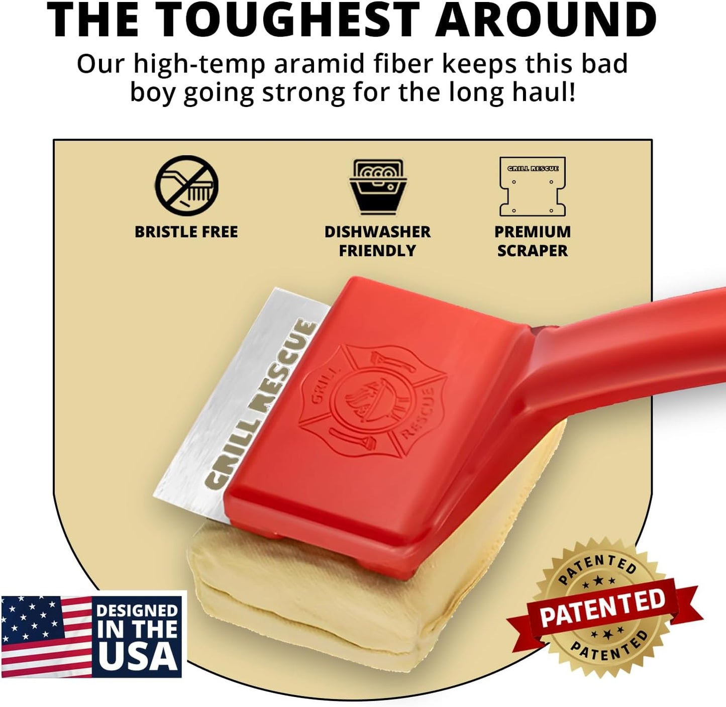 Bristle-Free Grill Brush with Scraper