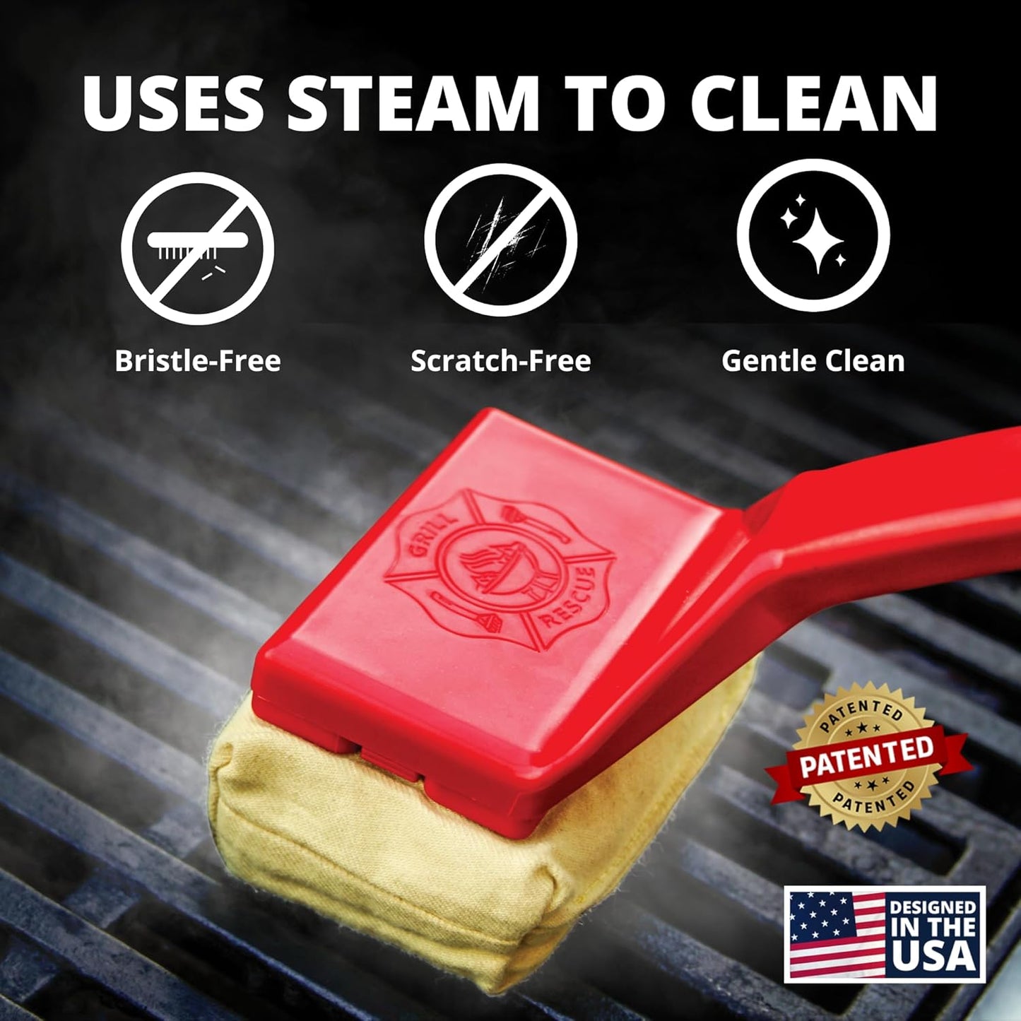 Bristle-Free Grill Brush with Scraper