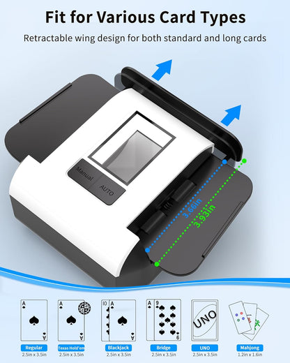 ♠️ Electric Card Shuffler | Auto & Manual Modes · USB-C Rechargeable · Quiet Operation 🎲
